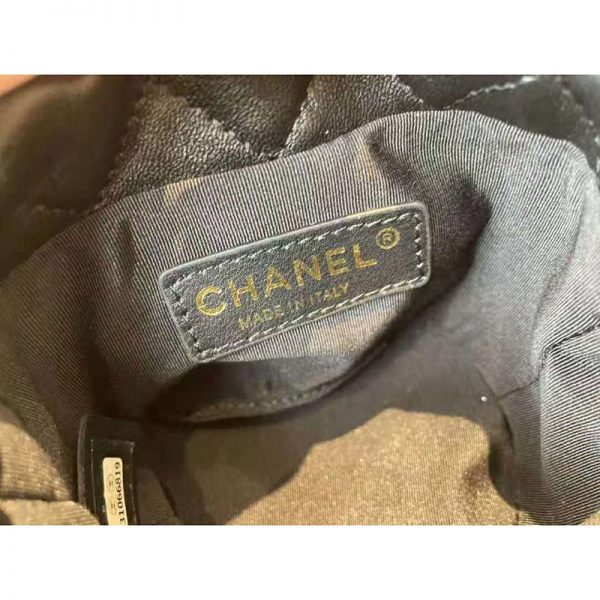 Chanel Women Mini Drawstring Bag Lambskin Imitation Pearls & Gold-Tone Metal Black (15)