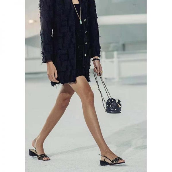 Chanel Women Mini Drawstring Bag Lambskin Imitation Pearls & Gold-Tone Metal Black (2)