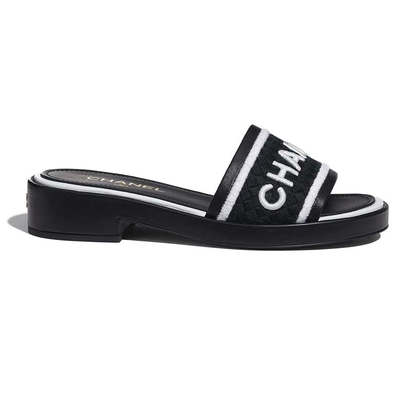 Chanel Mules Slippers Orylag Lambskin Black - NOBLEMARS