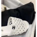 Chanel Women Mules Shiny Braided Goatskin White 4.5 cm Heel – Image 5