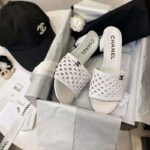 Chanel Women Mules Shiny Braided Goatskin White 4.5 cm Heel – Image 3