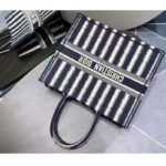 Dior Women Book Tote Blue D-Stripes 'Christian Dior' Embroidery - Imagen 4