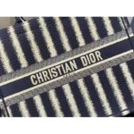 Dior Women Book Tote Blue D-Stripes 'Christian Dior' Embroidery - Imagen 9