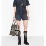 Dior Women Book Tote Blue D-Stripes 'Christian Dior' Embroidery - Imagen 11