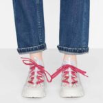 Dior Women D-Connect Sneaker Blue Technical Fabric with Dior Around the World Print - Image 8