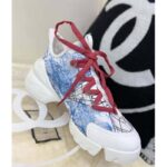 Dior Women D-Connect Sneaker Blue Technical Fabric with Dior Around the World Print - Image 2