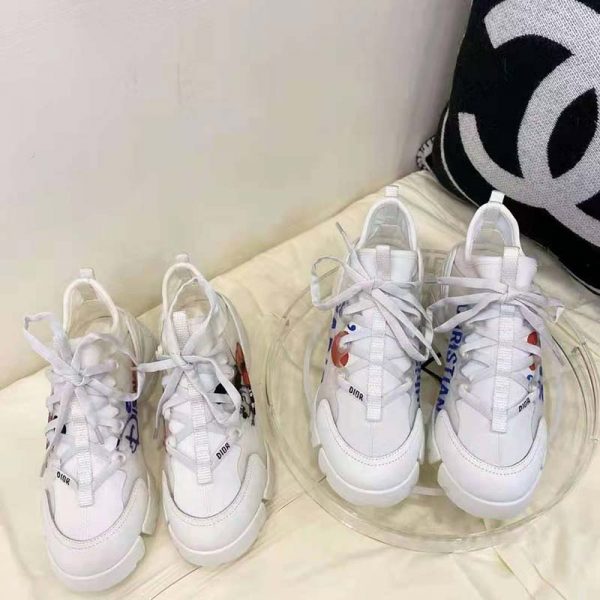 Dior Women D-Connect Sneaker White I Love Paris Technical Fabric (5)