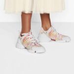 Dior Women D-Connect Sneaker White Technical Fabric with Dior In Heart Lights Print - immagine 7