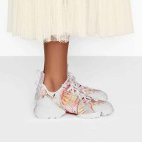 Dior Women D-Connect Sneaker White Technical Fabric with Dior In Heart Lights Print (8)