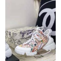 Dior Women D-Connect Sneaker White Technical Fabric with Dior In Heart Lights Print (8)