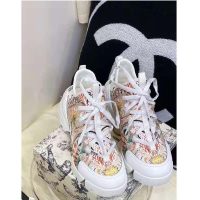 Dior Women D-Connect Sneaker White Technical Fabric with Dior In Heart Lights Print (8)