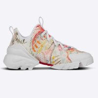 Dior Women D-Connect Sneaker White Technical Fabric with Dior In Heart Lights Print