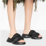 Dior Women D-Wander Slide Black Technical Fabric with Camouflage Print - Image 11