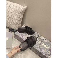 Dior Women D-Wander Slide Black Technical Fabric with Camouflage Print
