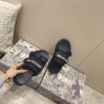 Dior Women D-Wander Slide Dark Blue Camouflage Technical Fabric – Image 8