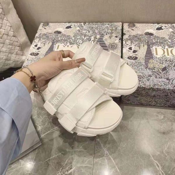 Dior Women D-Wander Slide White Camouflage Technical Fabric (13)