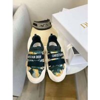 Dior Women D-Wander Sneaker Uber Cypress Green Camouflage Tie & Dior Technical Fabric