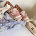 Dior Women Dior Granville Espadrille Dark Nude D-Stripes Embroidered Cotton - Image 5