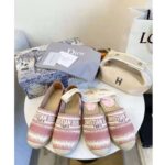 Dior Women Dior Granville Espadrille Dark Nude D-Stripes Embroidered Cotton - Image 7