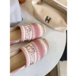 Dior Women Dior Granville Espadrille Dark Nude D-Stripes Embroidered Cotton - Image 9