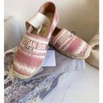 Dior Women Dior Granville Espadrille Dark Nude D-Stripes Embroidered Cotton - Image 4