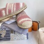 Dior Women Dior Granville Espadrille Dark Nude D-Stripes Embroidered Cotton - Image 8