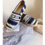 Dior Women Dior Granville Espadrille Deep Blue D-Stripes Embroidered Cotton - Image 4
