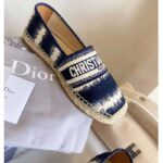 Dior Women Dior Granville Espadrille Deep Blue D-Stripes Embroidered Cotton - Image 3