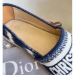 Dior Women Dior Granville Espadrille Deep Blue D-Stripes Embroidered Cotton - Image 9