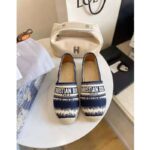 Dior Women Dior Granville Espadrille Deep Blue D-Stripes Embroidered Cotton - Image 2