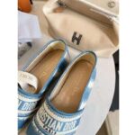 Dior Women Dior Granville Espadrille Deep Ocean Blue D-Stripes Embroidered Cotton - Image 9