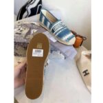 Dior Women Dior Granville Espadrille Deep Ocean Blue D-Stripes Embroidered Cotton - Image 7