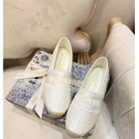 Dior Women Dior Granville Espadrille Gray Dior Oblique Embroidered Cotton