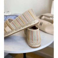 Dior Women Dior Granville Espadrille Multicolor Dior Or Metallic Thread Embroidered Cotton