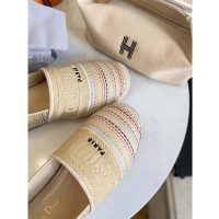 Dior Women Dior Granville Espadrille Multicolor Dior Or Metallic Thread Embroidered Cotton