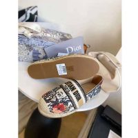 Dior Women Dior Granville Espadrille Multicolor Mille Fleurs Embroidered Cotton