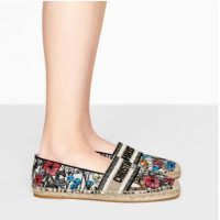 Dior Women Dior Granville Espadrille Multicolor Mille Fleurs Embroidered Cotton