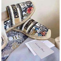 Dior Women Dior Granville Espadrille Multicolor Mille Fleurs Embroidered Cotton