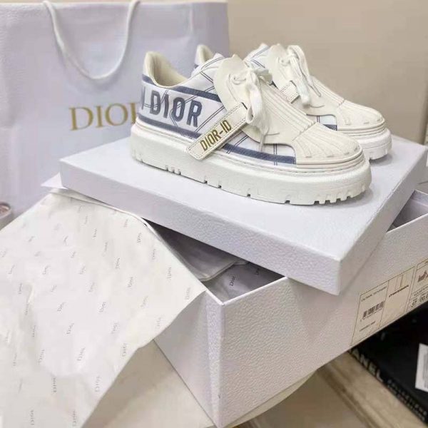 Dior Women Dior-ID Sneaker White and French Blue Technical Fabric (7)