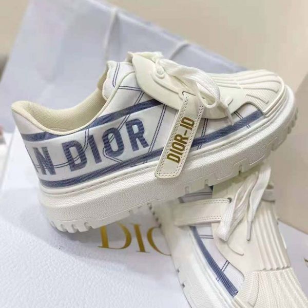 Dior Women Dior-ID Sneaker White and French Blue Technical Fabric (8)