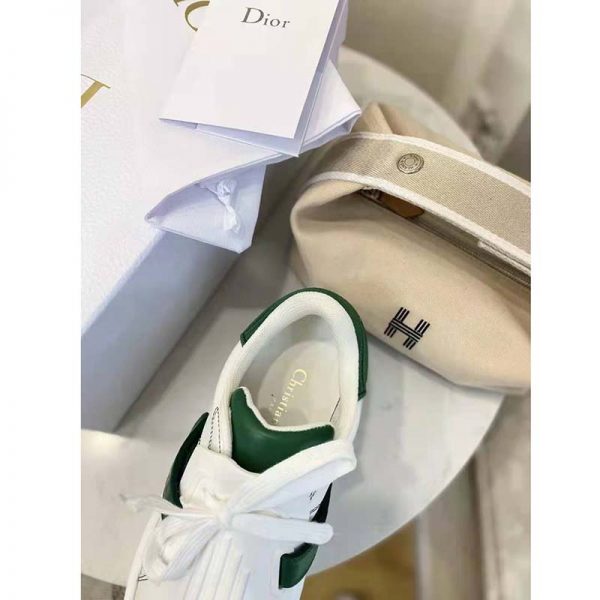 Dior Women Dior-ID Sneaker White and Green Calfskin and Rubber (8)