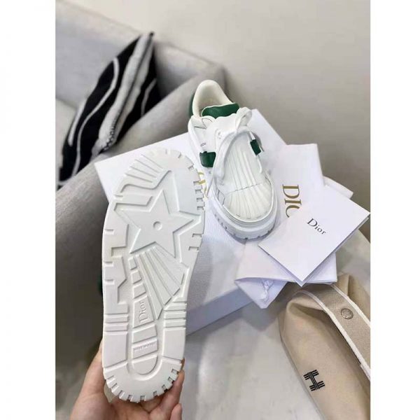 Dior Women Dior-ID Sneaker White and Green Calfskin and Rubber (9)