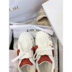 Dior Women Dior-ID Sneaker White and Nude Calfskin and Rubber - Image 7