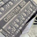 Dior Women Mini Dior Book Tote Gray Dior Oblique Embroidery - Image 8