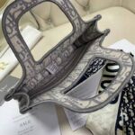 Dior Women Mini Dior Book Tote Gray Dior Oblique Embroidery - Image 7