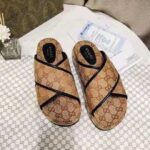 Gucci GG Unisex Slide Sandal Beige and Ebony Original GG Canvas - Image 6