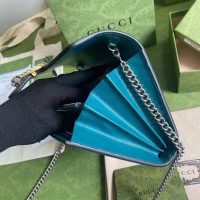 Gucci GG Women Dionysus Small Shoulder Bag Blue leather with Turquoise Leather