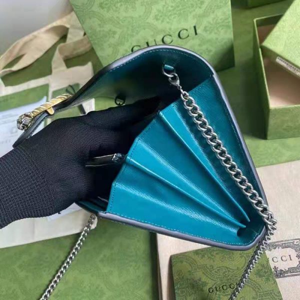 Gucci GG Women Dionysus Small Shoulder Bag Blue leather with Turquoise Leather (6)
