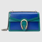 Gucci GG Women Dionysus Small Shoulder Bag Blue leather with Turquoise Leather
