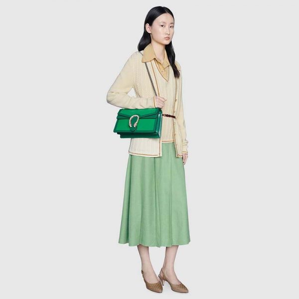 Gucci GG Women Dionysus Small Shoulder Bag Bright Green Leather (9)